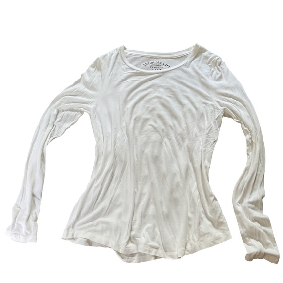 Aeropostale Tops - Aeropostale Seriously Soft Perfect Crew White Long Sleeve T-Shirt Womens Medium